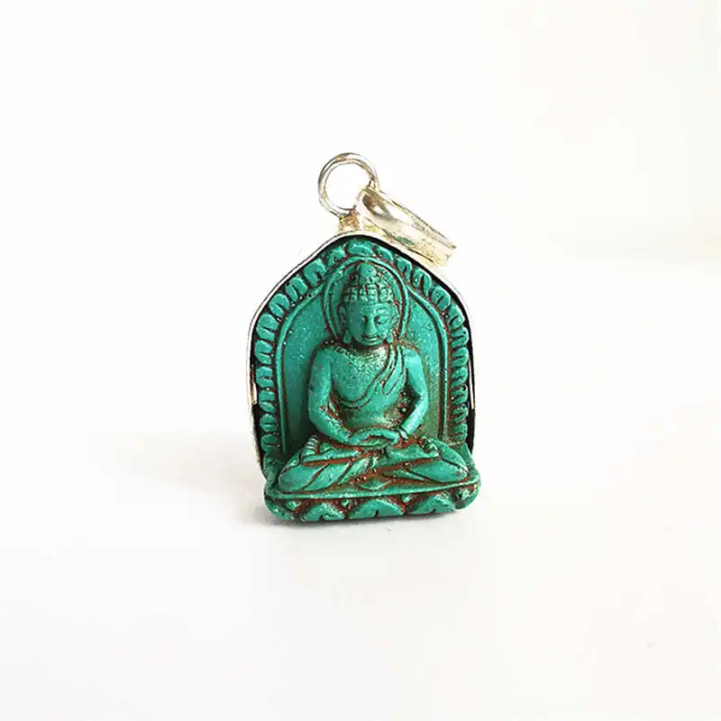 Tibetan Amulet Clay Sculpture Buddha FO Pendants Pocket Buddha Sakyamuni Bhagavad TBP686