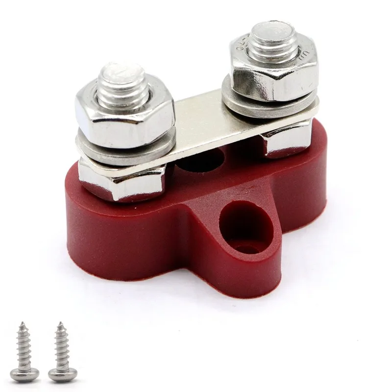 Bus Bar Power Terminal Junction Block M6 / M8 Red / Black Heavy Bus Bar Terminal Studs Universal For Car Boat Caravan RV Yacht