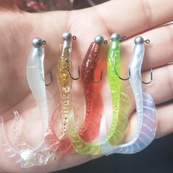 POETRYYI 7cm 2.5g Soft Lure Wobblers Artificial Bait Silicone Fishing Lure Sea Bass Carp Fishing Lead Spoon Jig Lures Tackle