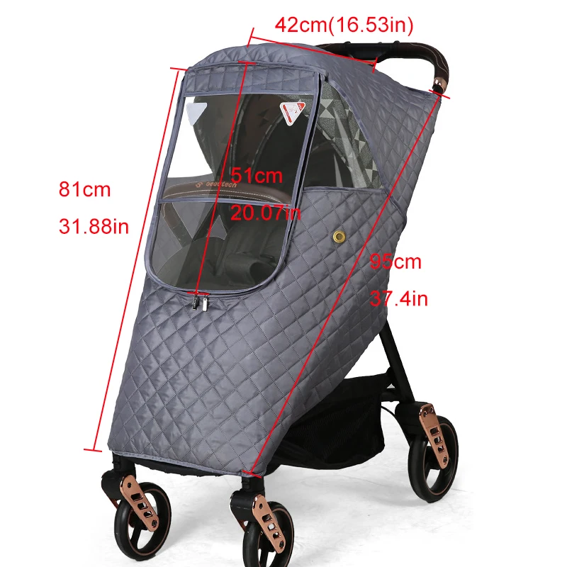 Universal Waterproof Winter Thicken Rain Cover, Escudo contra poeira do vento, Impermeável completo para carrinho de bebê, Cane Pushchairs Suit, Acessórios