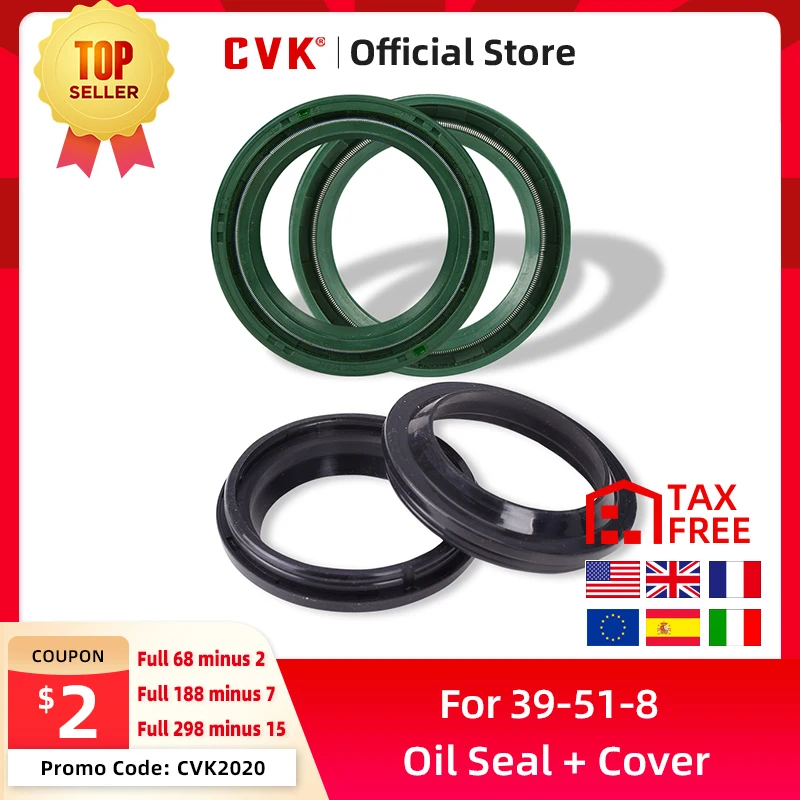 CVK 39*51*8 Moto Forcella Anteriore Ammortizzatore Ammortizzatore Paraolio e La Copertura Per Suzuki DR125SE 1994-1996 GV700GL Madura 1985-1986