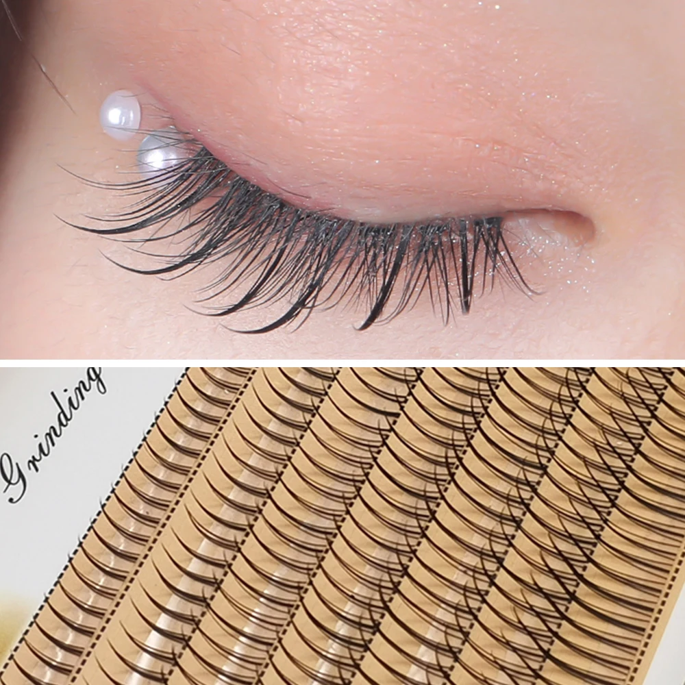 Fishtail Type Eyelash Extensions 3/7Rows Mix Length Single Cluster Fans Eyelashes Fashion Fish Tail Fairy Spike Eyelashes Natual