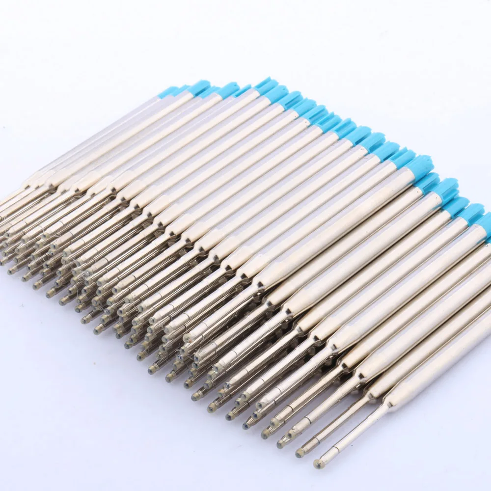 wholesale 100Pc 98mm stainless steel  BLUE wax seal Long time storage Ballpoint Pen ink Refills