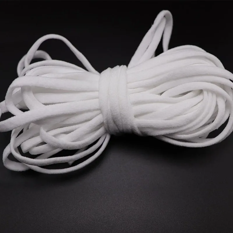 100 metres Elastic Bands for Mouth Mask Flat Cord Crafts Elastic Band Ear Ropes String Cord for face Masks ear strap 3/4/5 mm