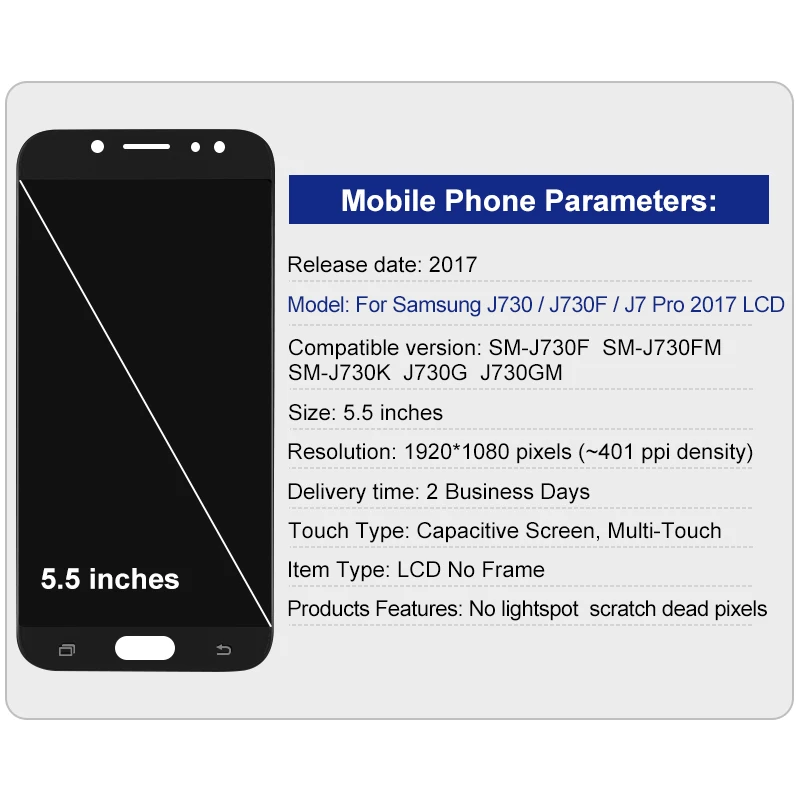 SUPER AMOLED 5.5\'\' For SAMSUNG Galaxy J730 LCD Display J730F Touch Screen Digitizer For SM-J730F J7 Pro 2017 Replacement parts