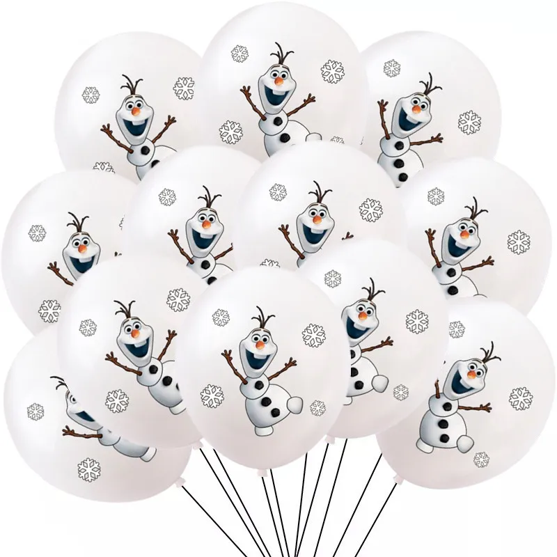 12pcs Frozen Theme Snow Queen 12 Inch Latex Balloons Girls Birthday Party Decorations Toys For Kid Baby Shower Party Supplies