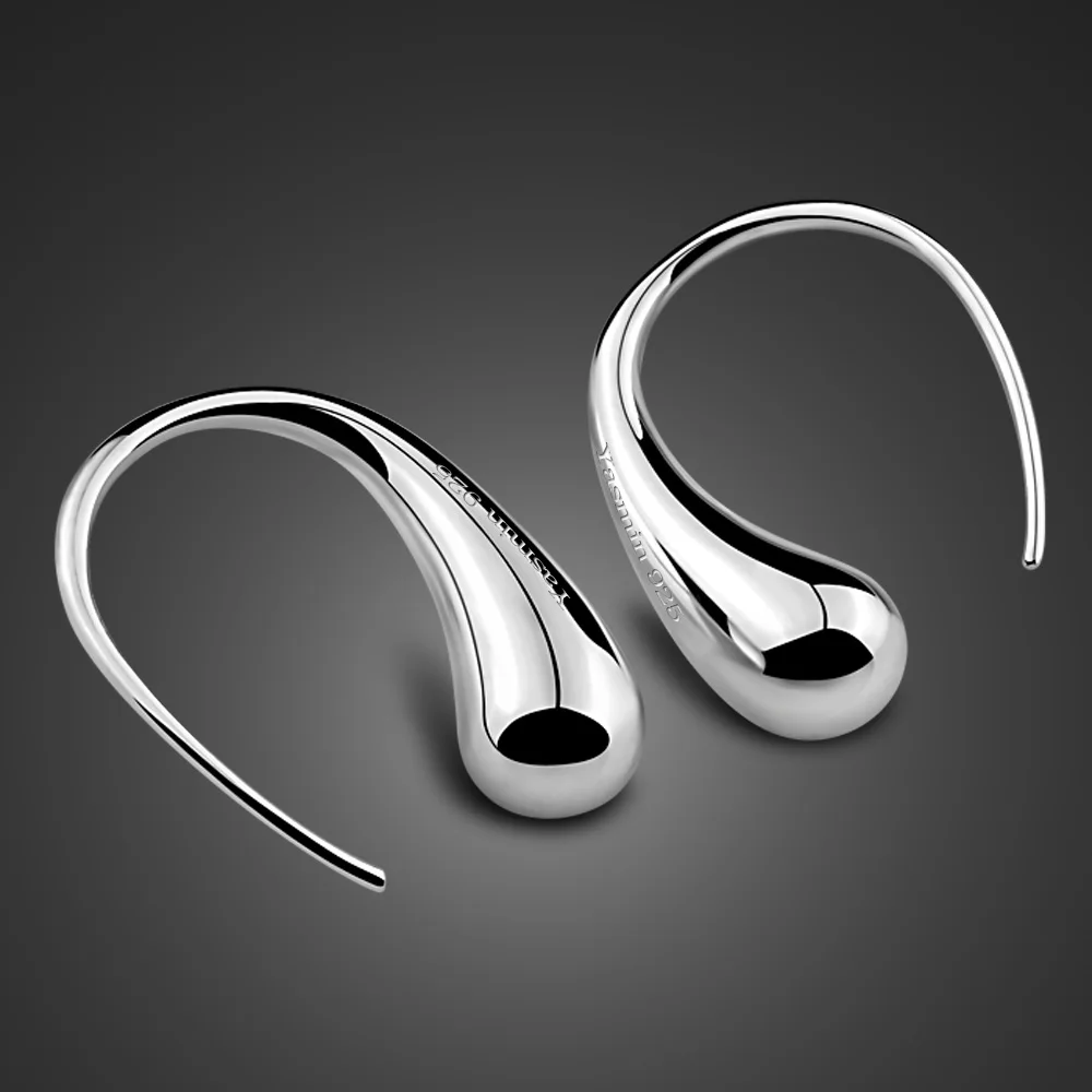 

Women's Simple Drop Shape Earrings 925 Silver Polished Dangle Design Versatile for Daily Party & Wedding Fashion Jewelry Gift