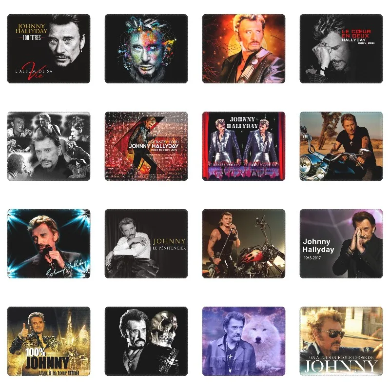 Johnny Hallyday Rock Music Mouse Pad Custom Non-Slip Rubber Base Gaming Mousepad Accessories France Singer Office Desktop Mat