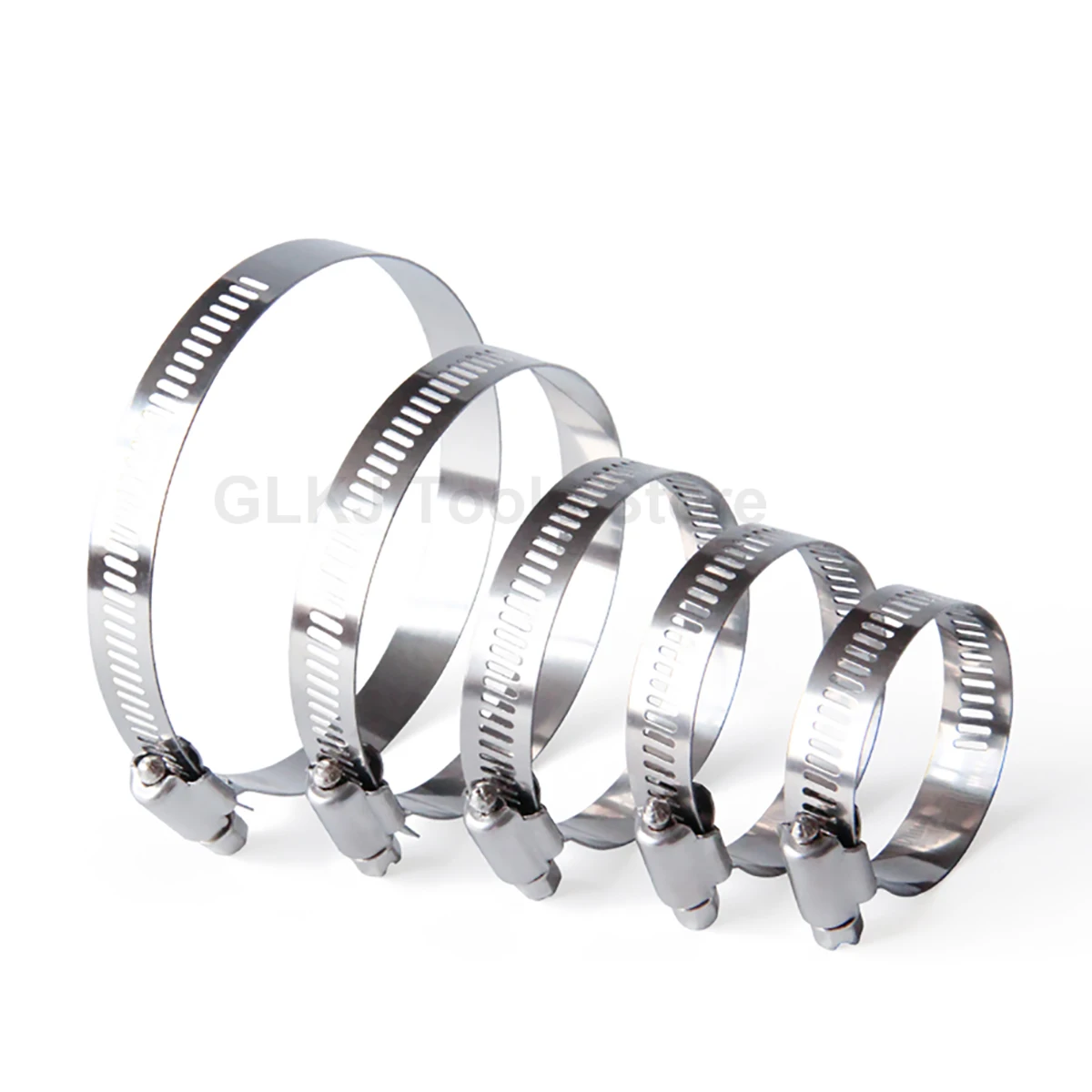 2pcs/lot 304 Stainless Steel Worm Drive Hose Clamp Fuel Line Water Pipe Clip Hoop 50 75 110 160 200mm PVC Pipe Clamp