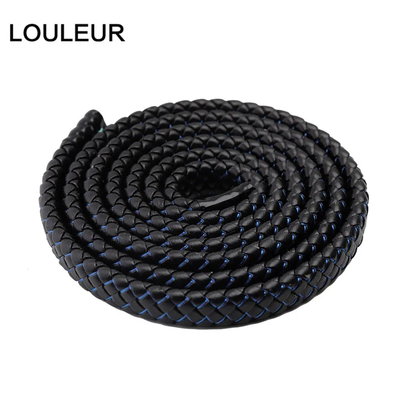 1m 12x6mm Braided  Leather Rope Punk Braided Leather Cord  Flat Braided Cord Rope Accessories Jewelry Findings Handmade Gift