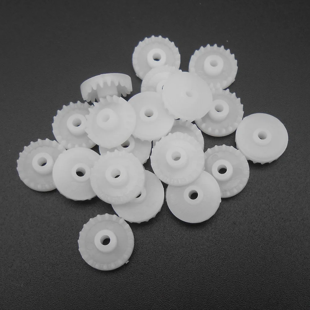 30PCS 0.5M 20T Plastic Crown Gear 0.5 Modulus 20 Teeth Aperture 2mm 1.95mm 2A Tight Distribution 4MM X 11MM Teeth Front C202AF