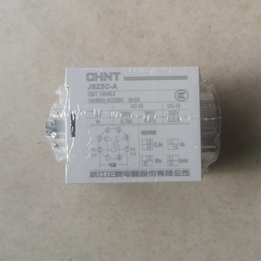 CHINT Time Relay JSZ3C-A Power on Time Relay 0.5s/5s/30s/3min AC220V DC24V AC380V AC110V AC36V AC24V DC12V ST3P Time Relay