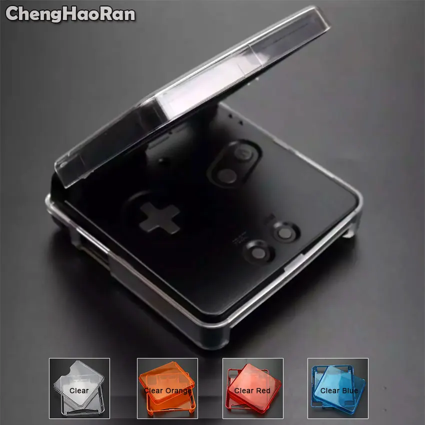 ChengHaoRan Clear Blue Red Housing Shell Cover For GBA SP Hard Protective Shell Crystal Case for Nintendo Gameboy Advance SP