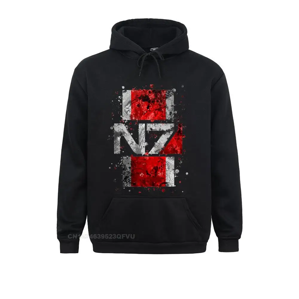 

Mass Effect N7 Splatter Hoodie Men Garrus Commander Bioware Wrex Mordin Game Pure Cotton Camisas Pullover Hoodie Free Ship