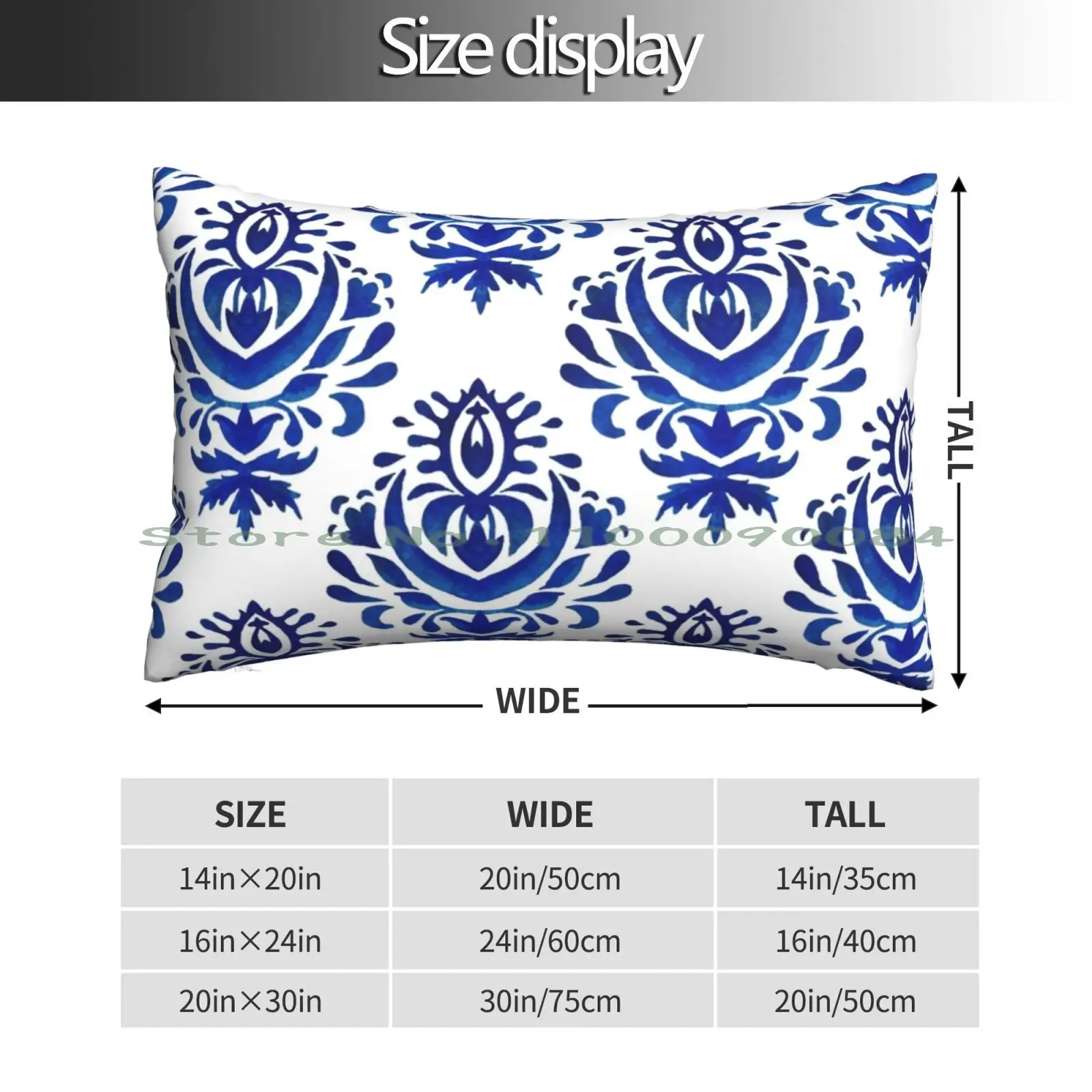 Damask Flower In Style. Pillow Case 20x30 50*75 Sofa Bedroom Manga Japanese Re Zeros Japan Trending Anime Wibu Kawaii Cute Kara