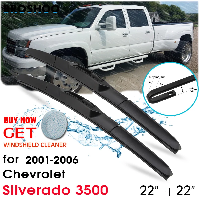 

Car Wiper Blade Front Window Windscreen Windshield Wipers Blades Auto Accessories For Chevrolet Silverado 3500 22"+22" 2001-2006