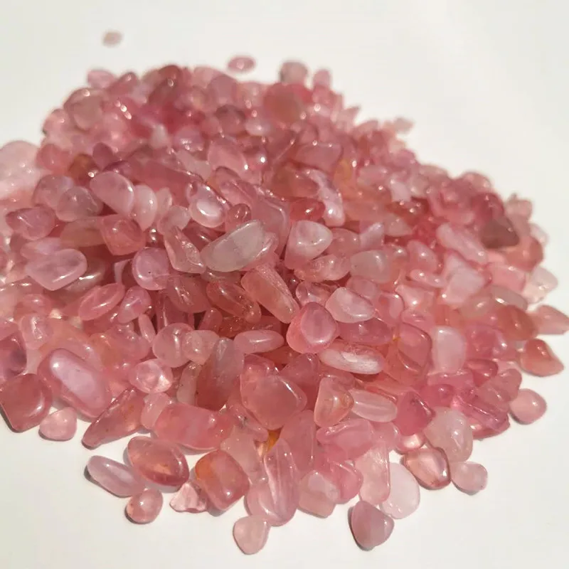 5-7mm Polished Pink quartz crystal stones Rose quartz crystal gravel stones for DIY