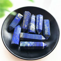 45-50mm  Natural Blue Lapis Lazuli Crystal Point Wand Tower Single Point Crystal Obelisk Healing Crystal Gemstone Whloesale