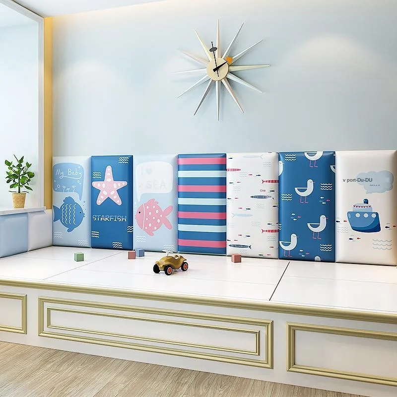 

Наклейки на стену для изголовья кровати, декор детской комнаты, искусство, татами, защита от столкновений, самоклеящиеся головки кровати, 150, 135, передние панели, головные панели