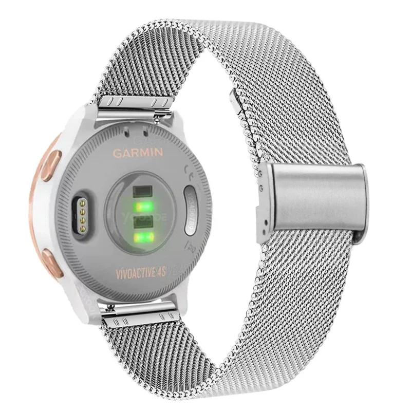 Correa de malla para reloj Garmin Vivoactive 4S para mujer, pulsera de acero inoxidable de 18mm para Fossil Venture Gen 4, Gen 5E de 42mm