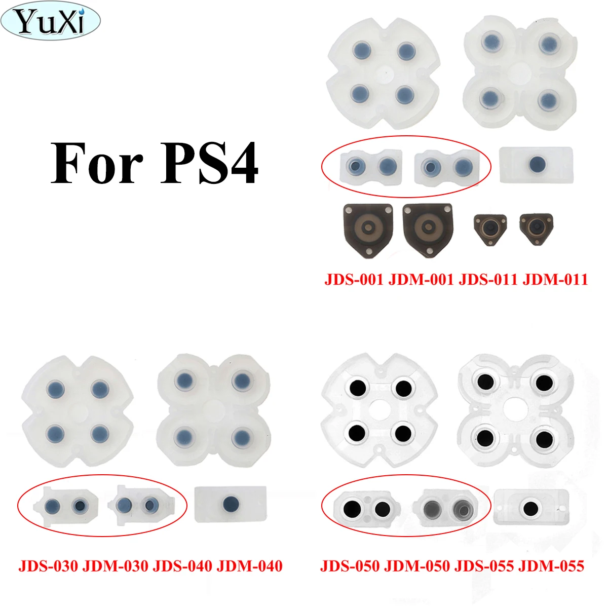 Cho PS4 Pro JDM JDS 055 050 040 030 001 011 Bộ Điều Khiển L1 R1 L2 R2 Kích Hoạt Nút Dẫn Điện Cao Su bo Mạch Sạc Cáp Mềm