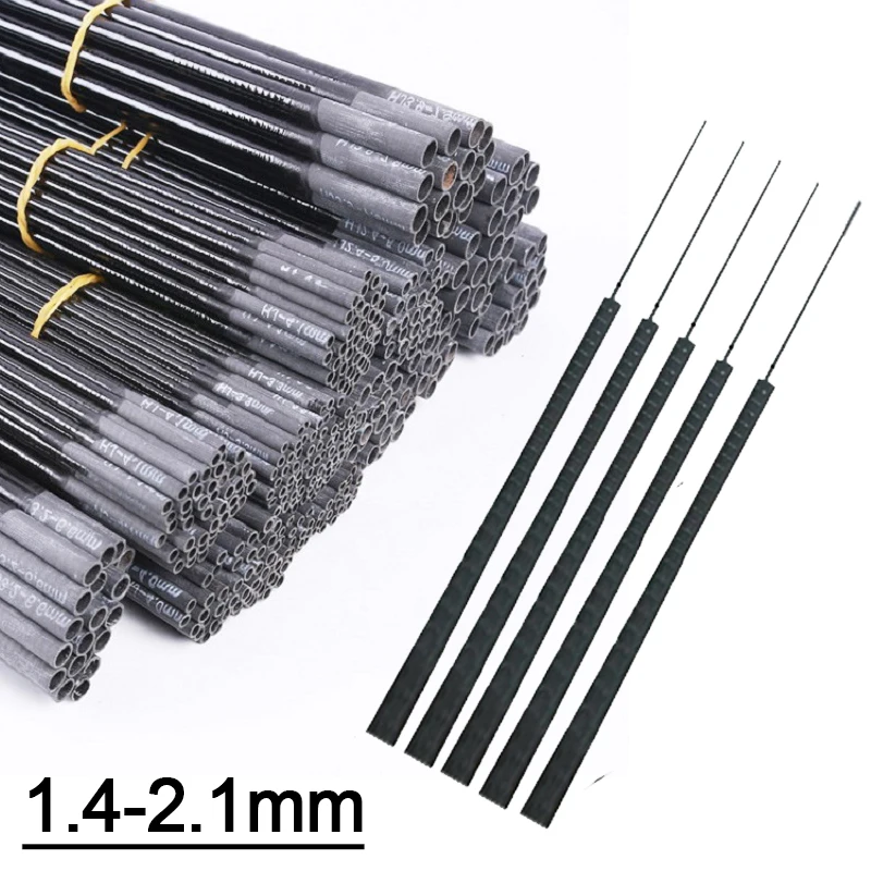 1.4mm-2.1mm 5 pieces 45cm Fishing rod tip Spare 1,2 sections stream fishing rod full Short size hollow carbon Accessories sturdy