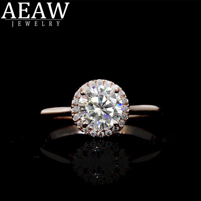 

AEAW 1 Carat 10k 14k 18k White Gold CVD HPHT Lab Grown Diamond Ring Wedding/Engagement Rings For Women's Ring Jewelry