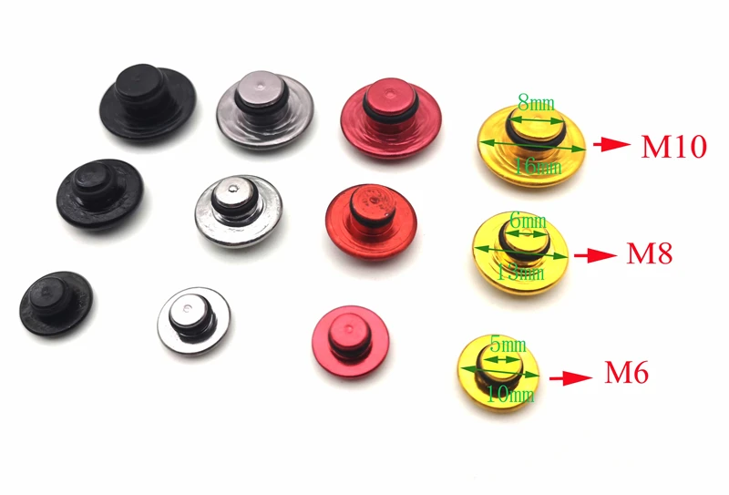10Pcs Motorcycle 8MM M8 Hex Socket Bolt Screw Nut Head Cover Cap For Kawasaki ZX-6R 636 ZX-10R ZX14R ZZR1400 Ninja 250 300