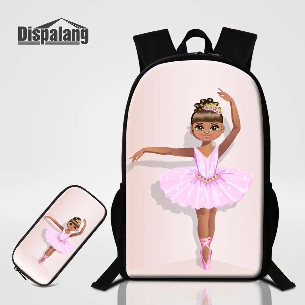 Female Travel Shoulder Bags Ballet Print School Backpack For Teenager Girls 16 Inch Bookbag With Penbox Women Classic Schoolbag