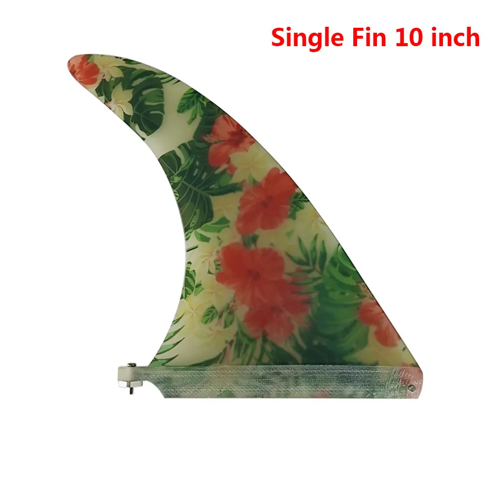 Single Fin 10 inch Fiberglass Central Surfboard Fin Polished Flower Pattern Longboard Fin Centre Quilha Surfing Accessory