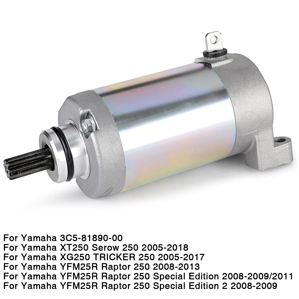 Electric Starter Motor For Yamaha XT250 XG250 Serow Tricker 250 2005-2018 YFM25R Raptor 250 2008-2013 3C5-81890-00 XT XG 250