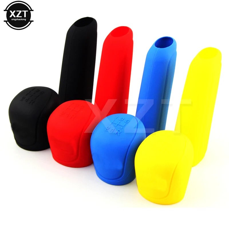 2Pc/Set Car Auto Manual Silicone Shift Gear Head Knob Cover Handbrake Hand Brake Covers Sleeve Case Skin Protector Car Styling