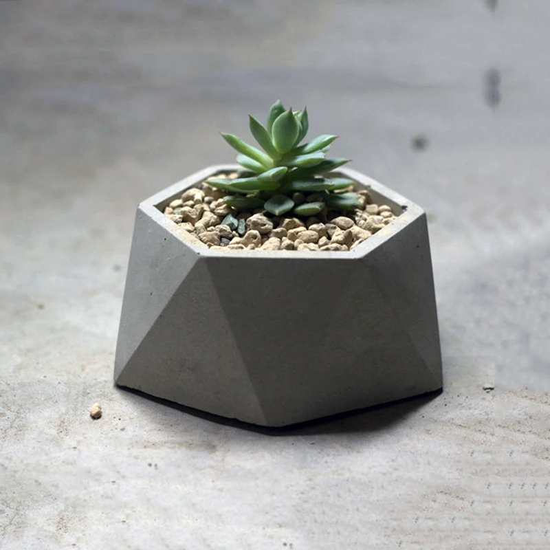 Big Size Hexagon Shape Flowerpot Concrete Planter Molds DIY Home Decoration Geometric Cement Succulent Plants Pot Silicone Mold