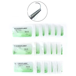 6PCS New 2/0 3/0 4/0 Needle Suture Nylon Monofilament Non-injured Suture Medical Thread Suture for Medical Surgical Suture Tools