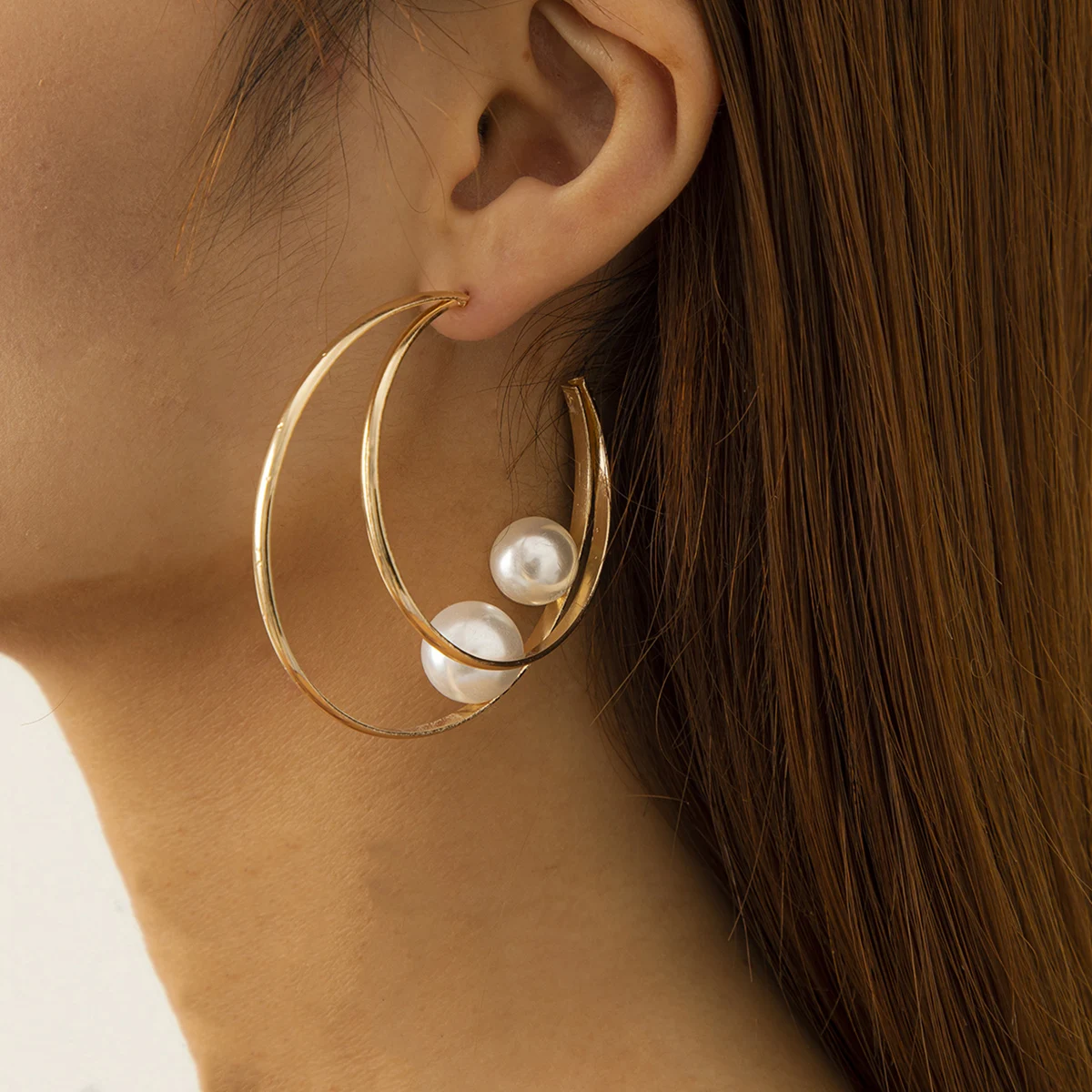 Elegant Imitation Pearl Hoop Earrings for Women Fashion Round Earrings Trendy Wedding Circle Earrings Jewelry 2023 Accessories