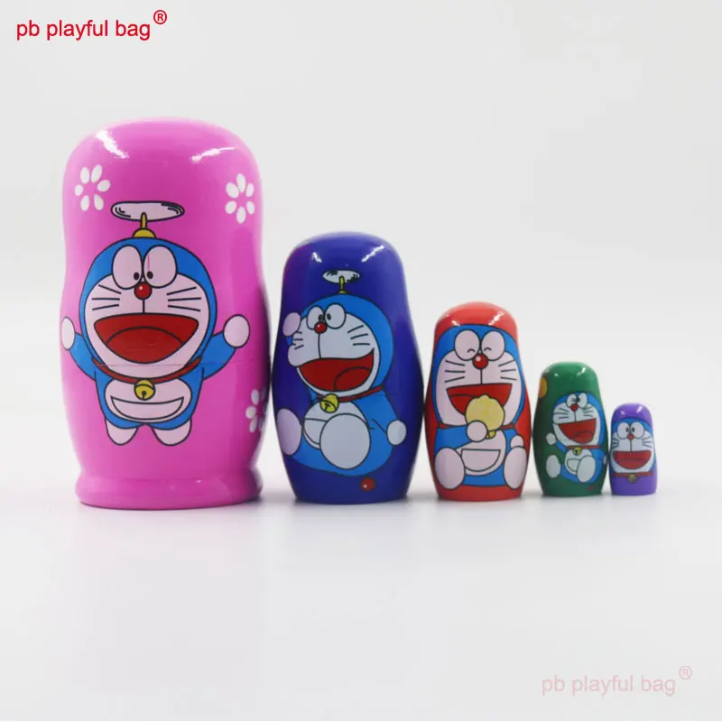 

PB Playful bag Five story Russian dolls animal cartoon animation robot cat puzzle toys creative children's Day gift HG149