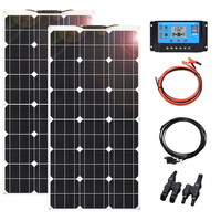 18V 100W 200W 300W 400W Flexible Solar Panels Kit system With PWM Controller For 12V/24V Battery Charger/Home/RV/Boat  camping