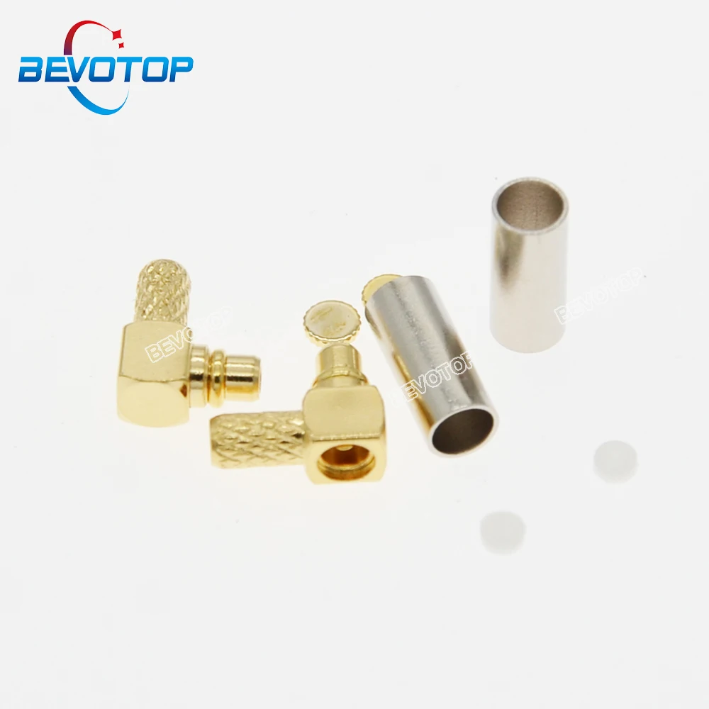 

BEVOTOP 100pcs/lot MMCX Male Straight and Right Angle Plug Connector Crimp RG174 RG178 RG316 LMR100 Cables RF Connector 50 Ohm