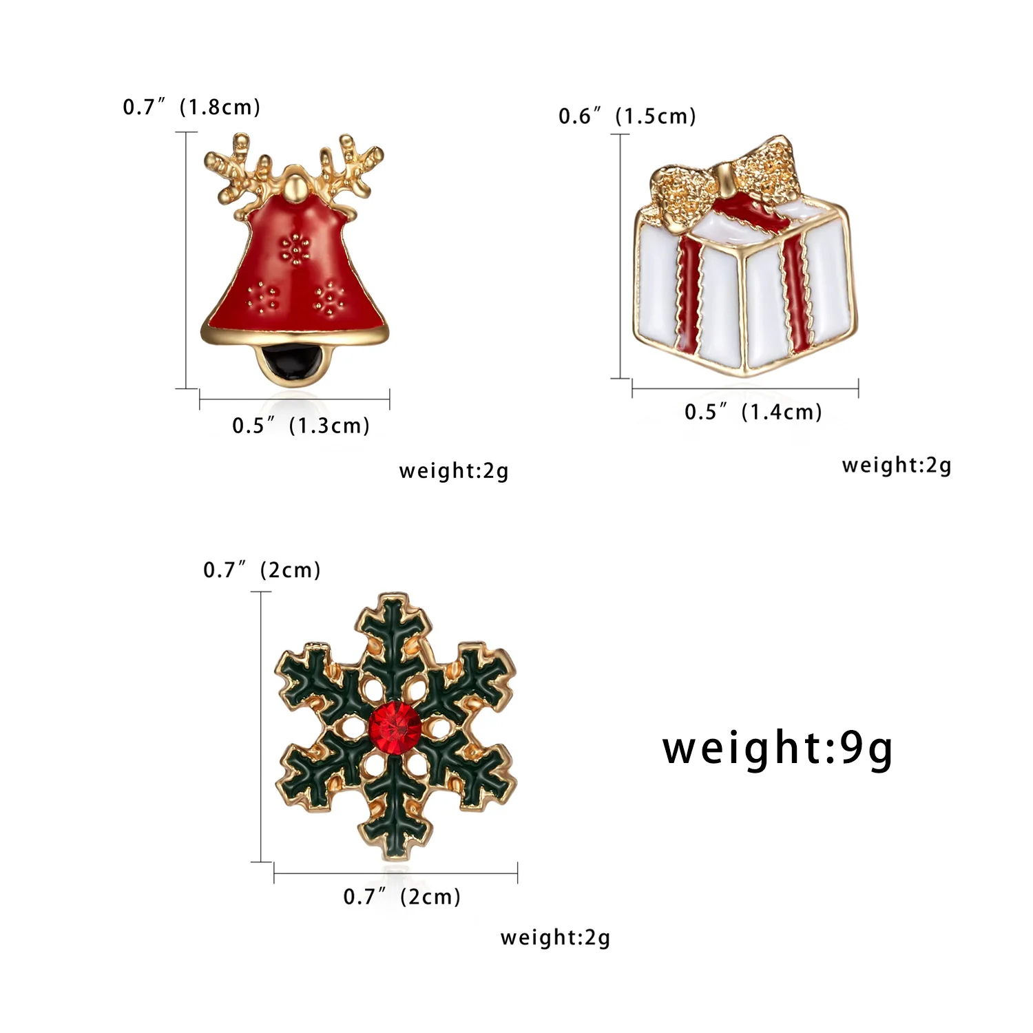 3 teile/satz Weihnachten Geschenk Für Frauen Männer Broschen Emaille Pins Santa Claus Glocke Elch Schneeflocke Weihnachten Baum Brosche Neue Jahr Pin – Detail 4