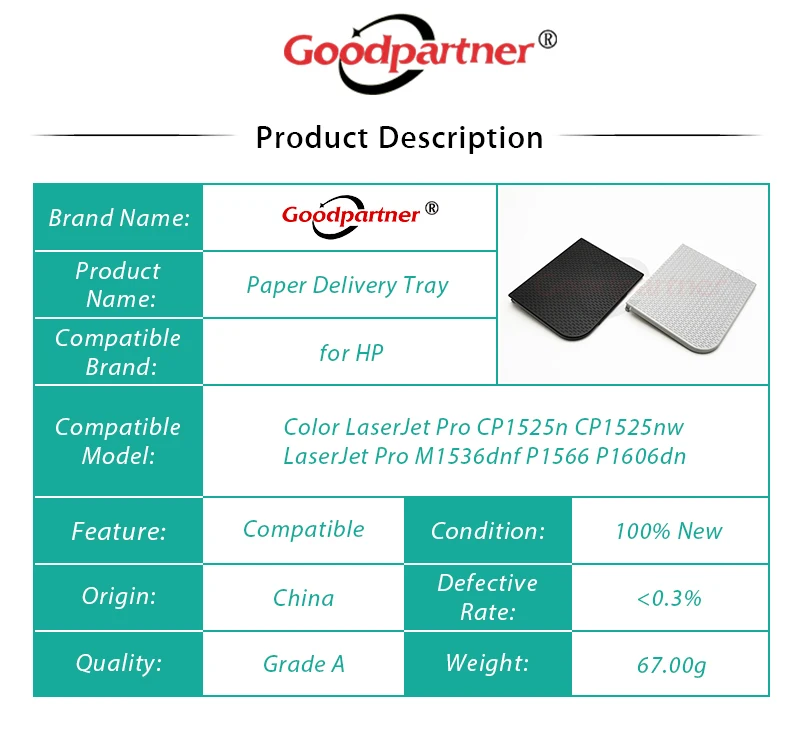 1X RM1-7498-000CN RC2-9441-000 Paper Delivery Output Tray for HP LaserJet Pro CP1525 M1536 P1566 P1606 M1536dnf  P1606dn CP1525n