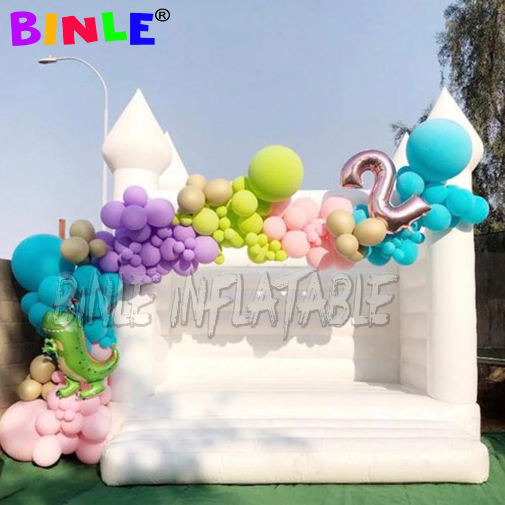 

Big Beautiful Commercial Popular Wedding Bouncy Castle Inflatable Wedding Bouncy Castle White Bounce House For Wedding Event Dec