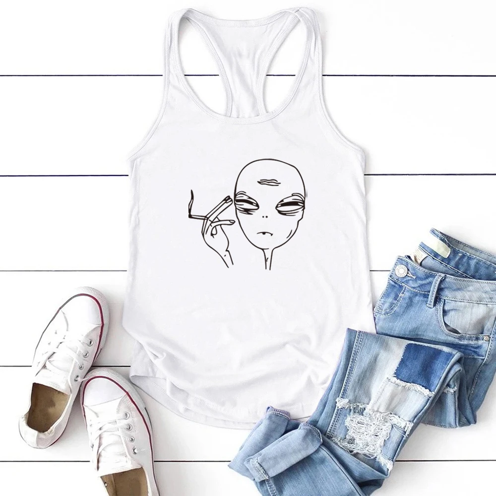 Women Sleeveless Summer Vest for Girls Graphic Tank Tops Plus Size Ropa Mujer Woman Is Smoking Printed Tank Top