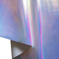 30/45/50cm x134cm Roll Iridescent Holographic Thin Snake Textured Faux Leather Waterproof Surface Synthetic Fabric BH053