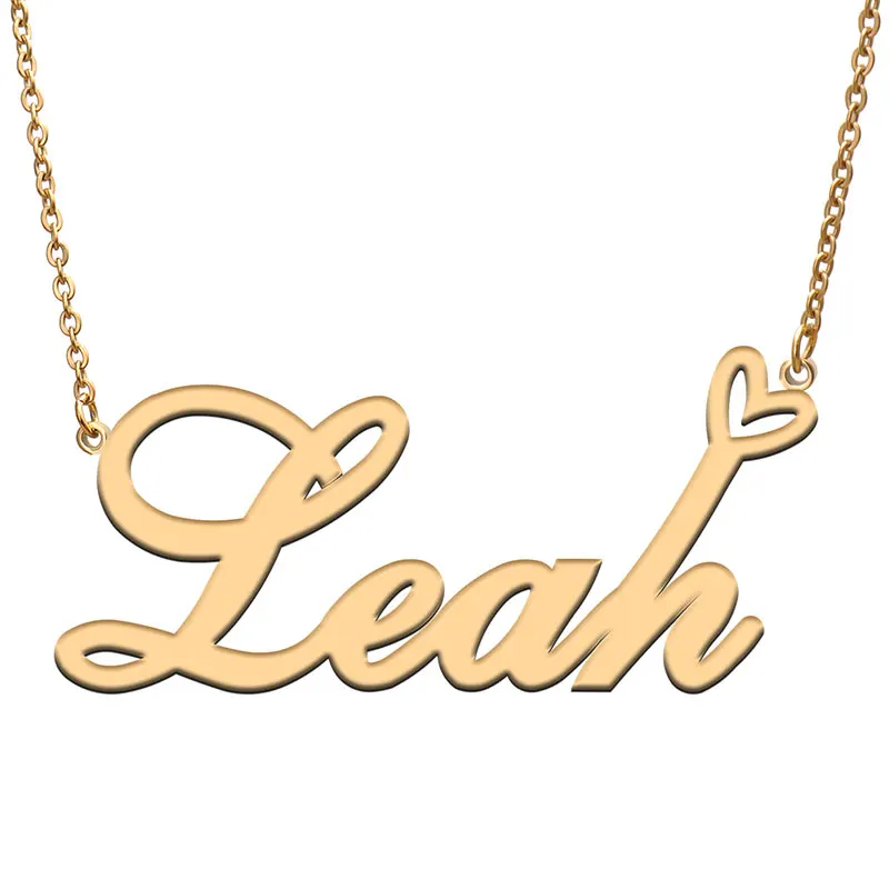 

Leah Stainless Steel Name Necklace for Women Personalized Dainty Jewelry Gift for Her Birthday Christmas Valentines Day