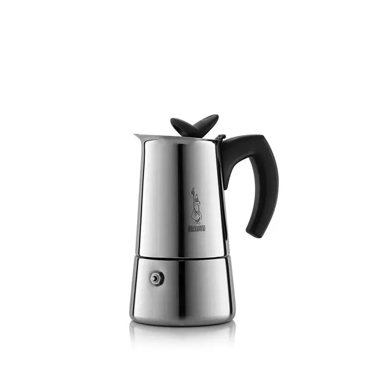 BIALETTI Musa Steel Moka Pot Coffee Maker, Original Bialetti Espresso Maker 2-4 Cup Kitchen Drip Stove Gas Brew Delicious Best