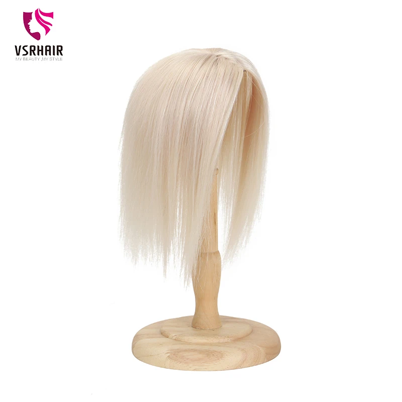 VSR 14 inches Long Toppers For Women 100% Human Hair Extensions Clip-in One Piece Piano Color Blonde Clips Human Hair Topper