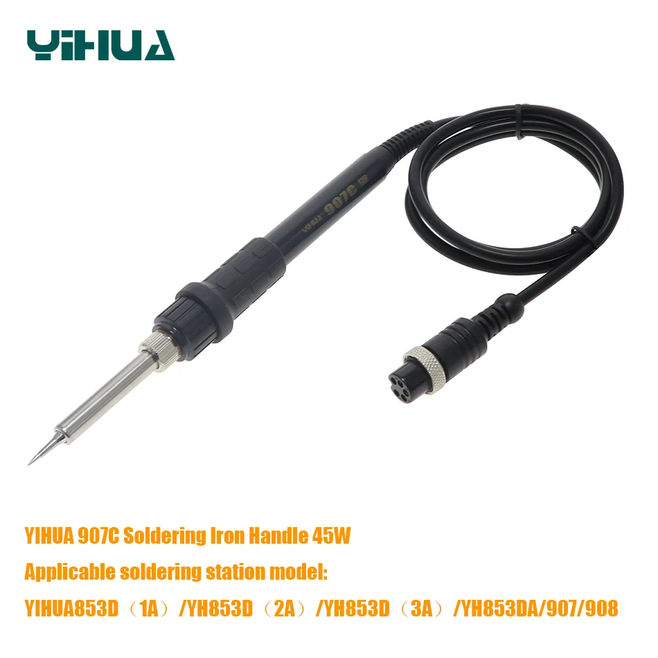 YIHUA 907C mango de soldador eléctrico, 45W, adecuado para Estación de soldadura YIHUA 853D, 1A, 2A, 3A, 853DA