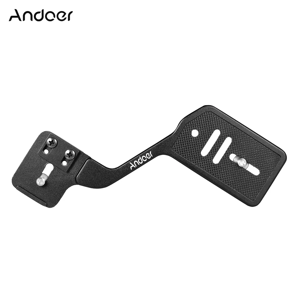 Andoer Universal Aluminum Bracket Mount Holder for Canon Nikon Sony DSLR Camera for Camera Speedlite Flash Light with 1/4