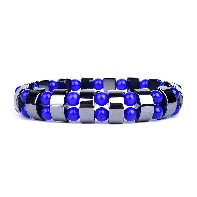 Gezondheidszorg Dubbele Hematiet Armbanden Mannen Natuur Stone Hematiet Charm Armbanden Voor Vrouwen Natuurlijke Energie Steen Armband Sieraden