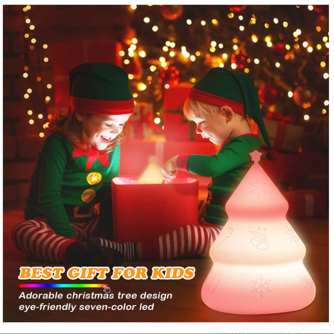 Rechargeable LED Table Lamp, Night Light, 7 Colors, Changing, Christmas Decoration